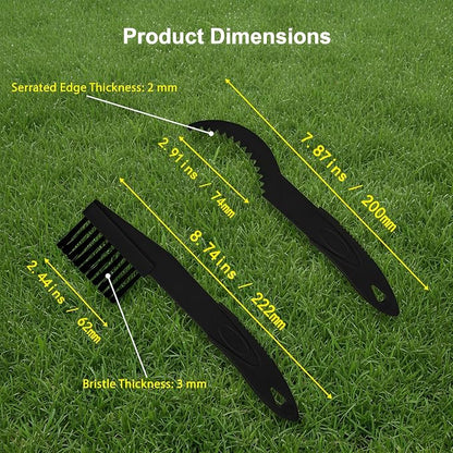 Robot Mower Blade Cleaning Tools Compatible with Mammotion Luba & Yuka Series – Hook & Brush Kit for Removing Grass Buildup Under Blades and Maintaining Cutting Performance (Black)