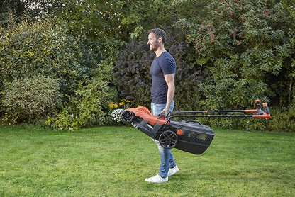BLACK+DECKER BEMW461BH-QS 1400W Electric Lawnmower 34cm 6 Adjustable Heights 20, 30, 40, 50, 60 and 70mm Ideal for 300 to 400 m²