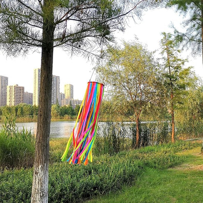 Satin Ribbon Windsock Streamer, Outdoor Decorations for Your Patio, Garden, Yard, Dock and Camper, 49-Inch, WS49-XZH