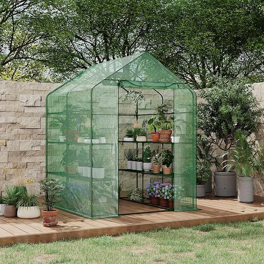 Portable Greenhouse, 57 x 57 x 76'' Greenhouses for Outdoors, Durable Small Green House Kit, Thicken PE Cover, Walk in Green Houses for Indoor Backyard Outside