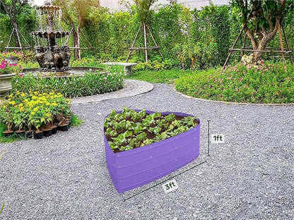 Plant & Plot Galvanized Raised Garden Beds Outdoor // Planter Raised Beds for Gardening, Vegetables, Flowers // Large Metal Garden Box (Purple) // Tool-Free Assembly