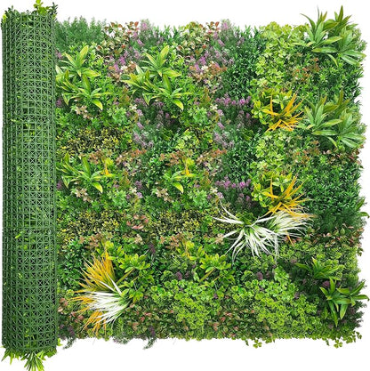 ODTORY Artificial Greenery Grass Wall Panels: 54'' x 120''(45 SQFT) | UV-Anti, Faux Ivy Privacy Fence Screen, Boxwood Backdrop, Vine Leaf Hedges Roll, Patio/Balcony/Garden/Backyard, Green Decor
