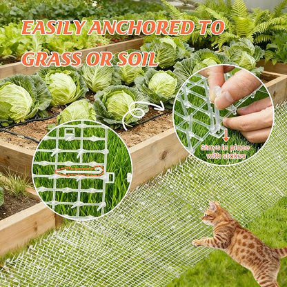 2 Pack Transparent 6.5ft Cat Scat Mat with Soft Spikes, 13ft Clear Cat Deterrent Strips for Sofa, Windowsills, Balcony & Garden, Cuttable Indoor/Outdoor Pet Repellent Mats, 78" x 11" Each