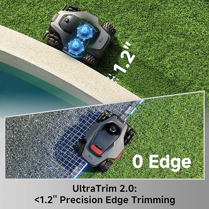 MOVA LiDAX Ultra 2000 AWD Robot Lawn Mower Wire Free RTK Free for up to 0.5 Acre*Dual Maps, 360° 3D LiDAR & AI Dual Vision Mapping, Robotic Mower with 4G, for 80% Slopes, Cutting Height 1.2”–3.9“