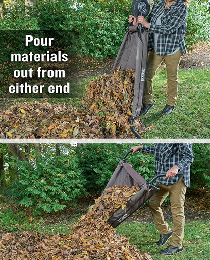 AMES Folding Wheelbarrow Lawn Yard Cart, Lightweight, Heavy Duty, Single Tire, for Leaves, Mulch, Garden Supplies