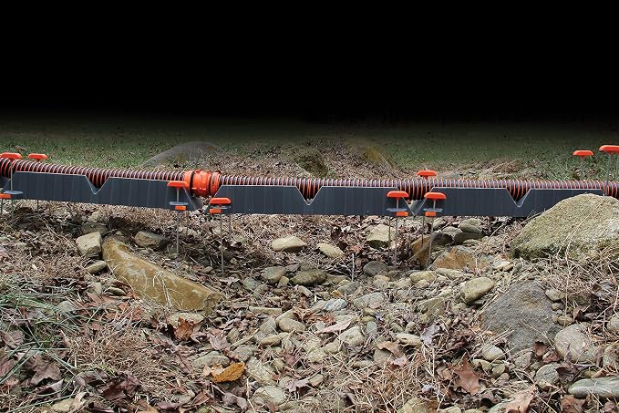 Camco Rhino RV Sewer Hose Support Kit - Up to 10” of Lift - Features Nesting Design for Easy RV Storage - Includes (6) 30” Section w/4 Stakes Each - Supports Up to 20-Feet of RV Sewer Hose (43071)
