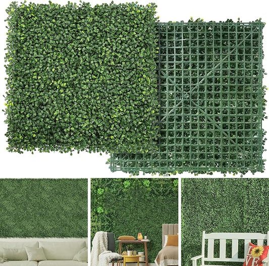 NETAP Grass Wall Panels Backdrop, 20"x 20"(12Pcs) Faux Boxwood Panels for Outdoor Indoor Green Wall Decor, Party Wedding Garden Fence Decorations